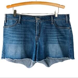 Levi’s blue fringe cut off boho festival beach vacation denim jean shorts 16/18